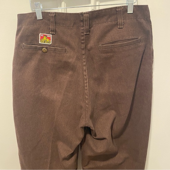 Vintage Ben Davis Work Pants Size 34 Brown - Picture 3 of 7